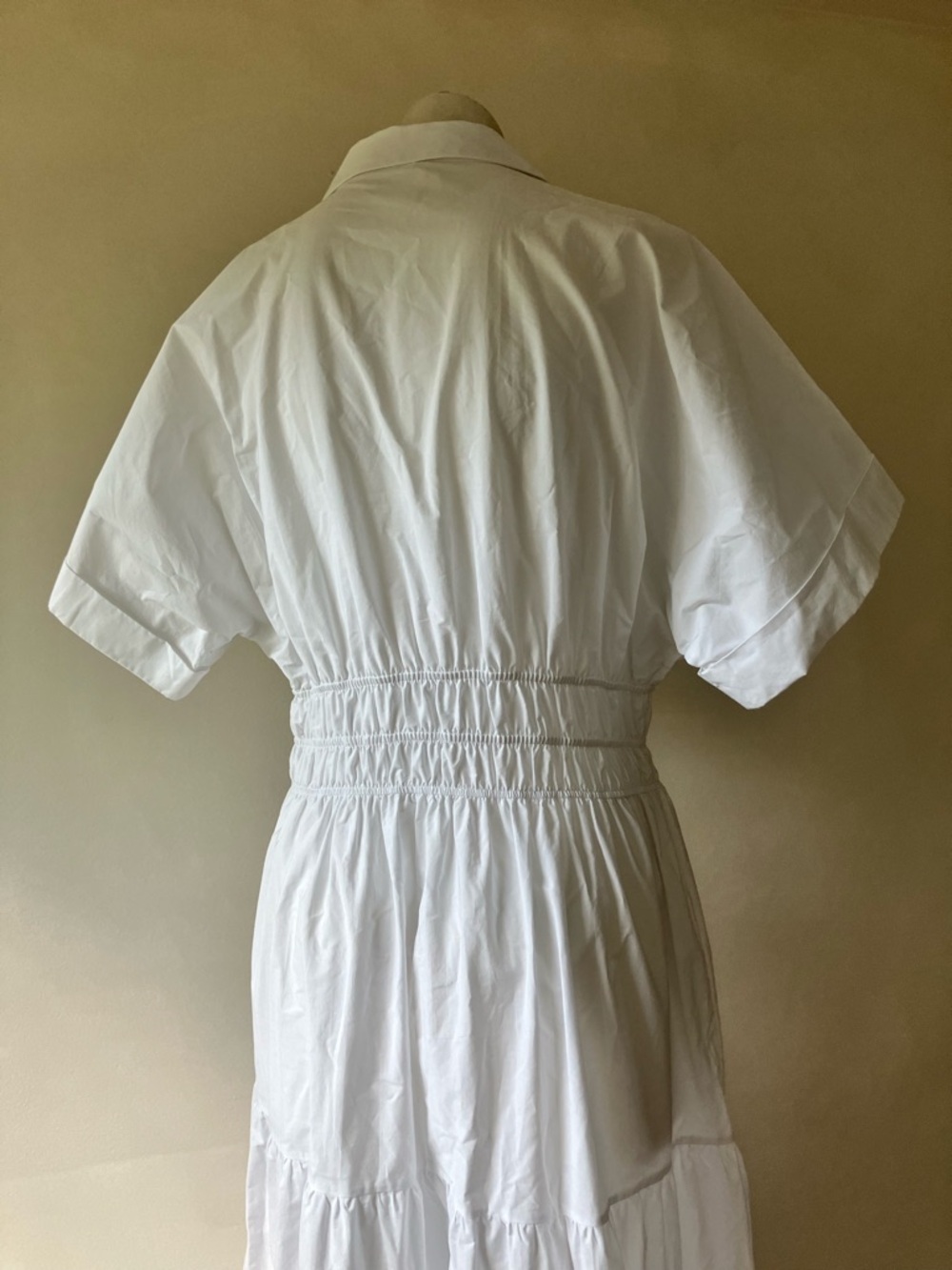 Anthropologie White Collared Tiered Maxi Dress - Picture 5 of 9
